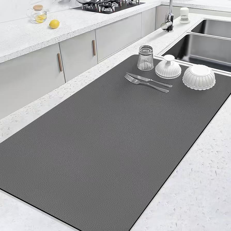 Simple Solid Color Stain-resistant Diatom Ooze Kitchen Water Draining Pad