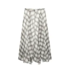 Spring And Summer European And American Style Snake Print Wide Hem Midi Skirt - Brown Plaid - View 1