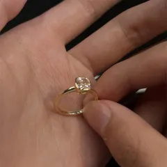 Vintage Single Diamond Ring For Women - White Diamond - View 1
