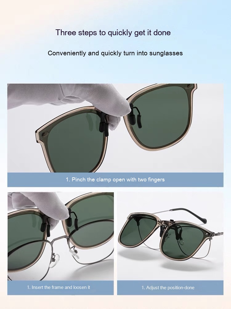 Foldable Polarized Sunglasses Clip Sun Protection UV Protection - Image 16