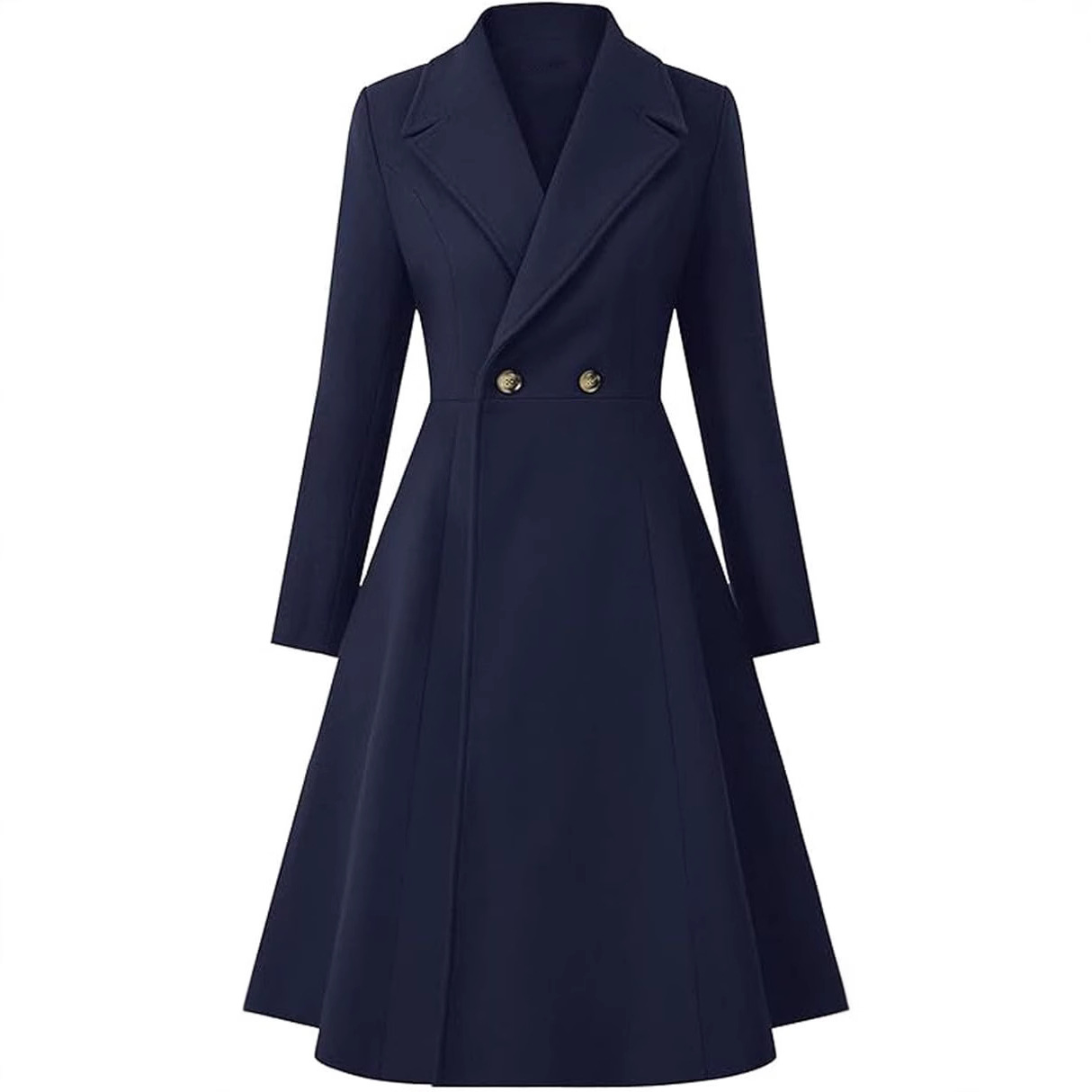 Women's Long Lapel Double Breasted Trench Coat