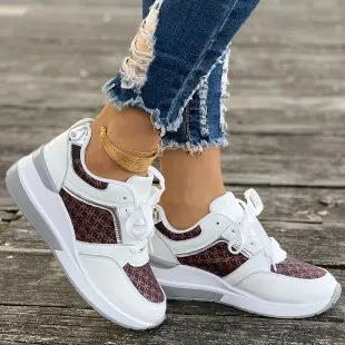 Thick Bottom Casual Lace Up Sports Women's Thin Shoes Coffee - Shop at LoveMi