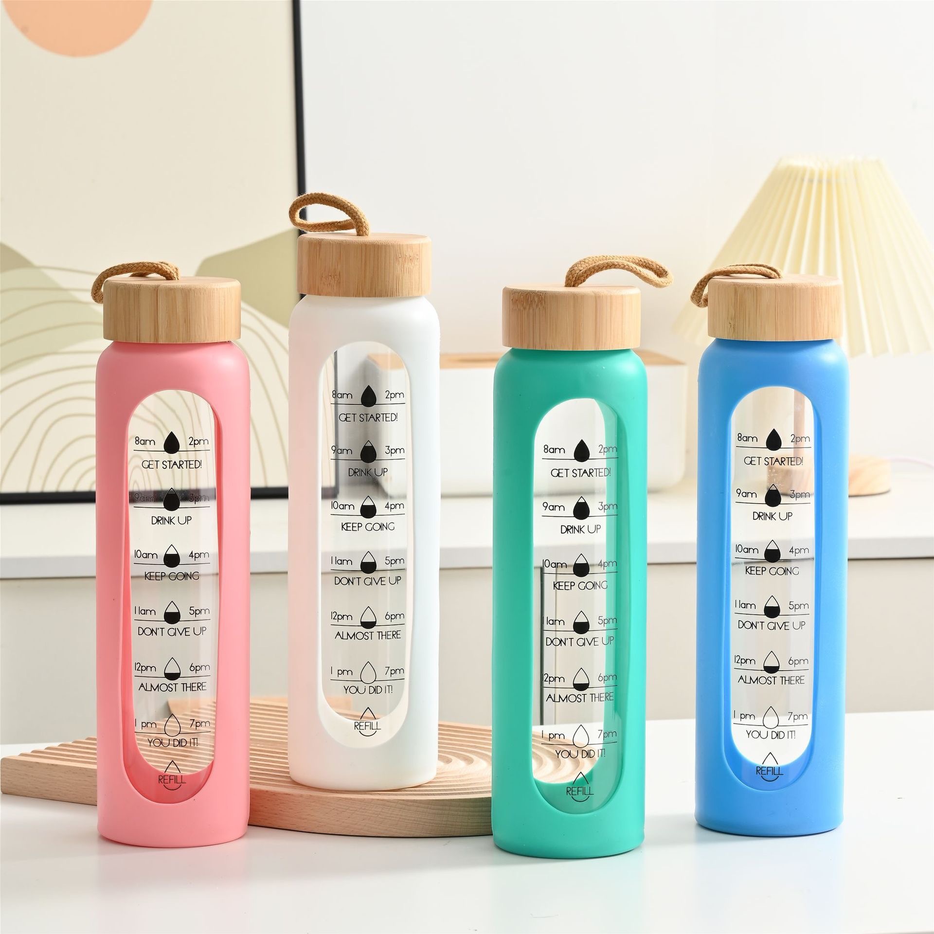 Large Capacity Portable Glass Water Bottle Single Layer High Temperature Resistance