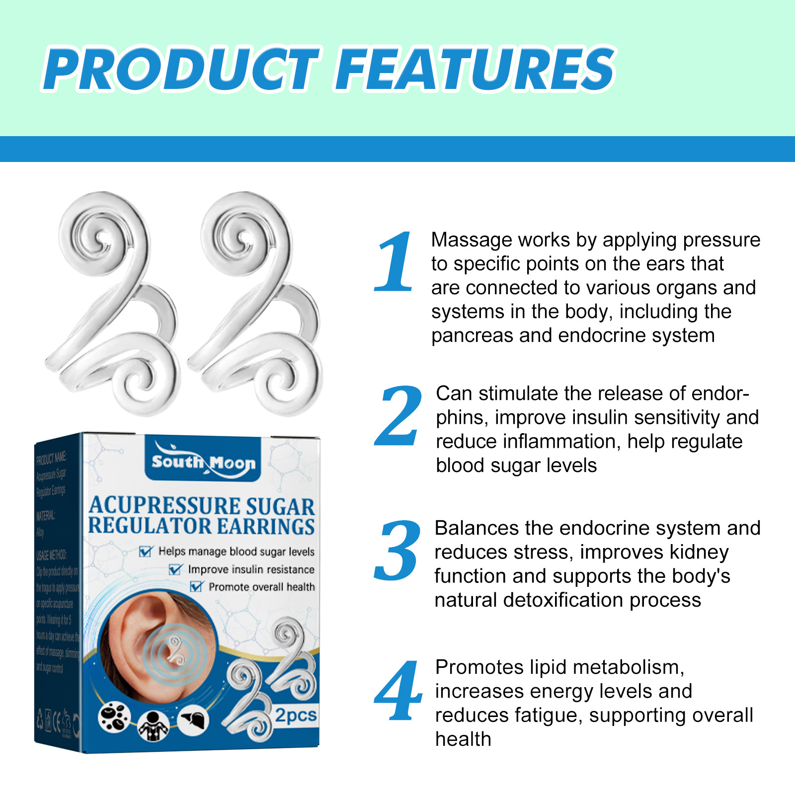 Massage Earrings Relieve Discomfort Health Care