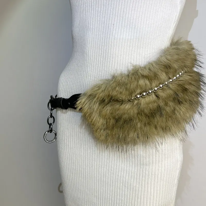 Fur Belt Retro Easy Matching Plush Waist