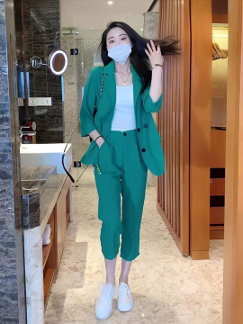 Plus Size Suit Coat Harem Pants Two-piece Set