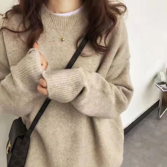 Lazy And Gentle Japanese style Knit Base Layer For Outerwear Apricot - Shop at LoveMi