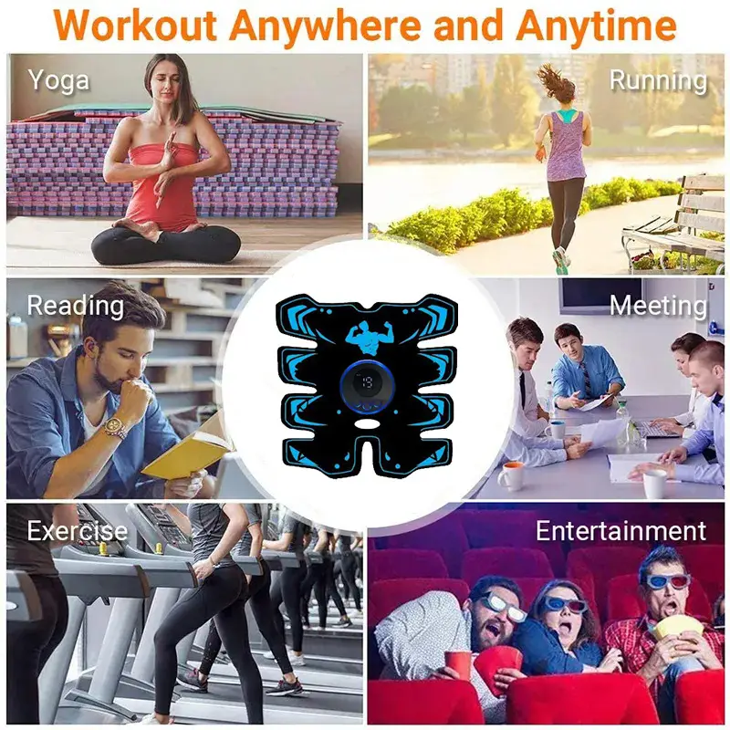 EMS8 Abdominal Muscle Abdomen Trainer Home Sports Power Plate Lazy Fitness Material Stickers