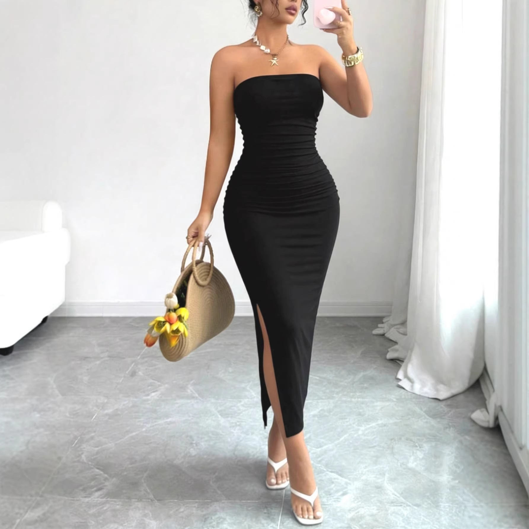 Bodycon Slit Sheath Spicy Girl Dress For Women