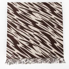 Artificial Cashmere Scarf Fashion Deep Coffee Animal Pattern Thickening - Dark Coffee Animal Pattern - View 1
