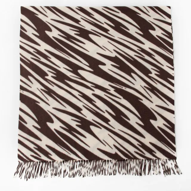 Artificial Cashmere Scarf Fashion Deep Coffee Animal Pattern Thickening Dark Coffee Animal Pattern - Shop at LoveMi