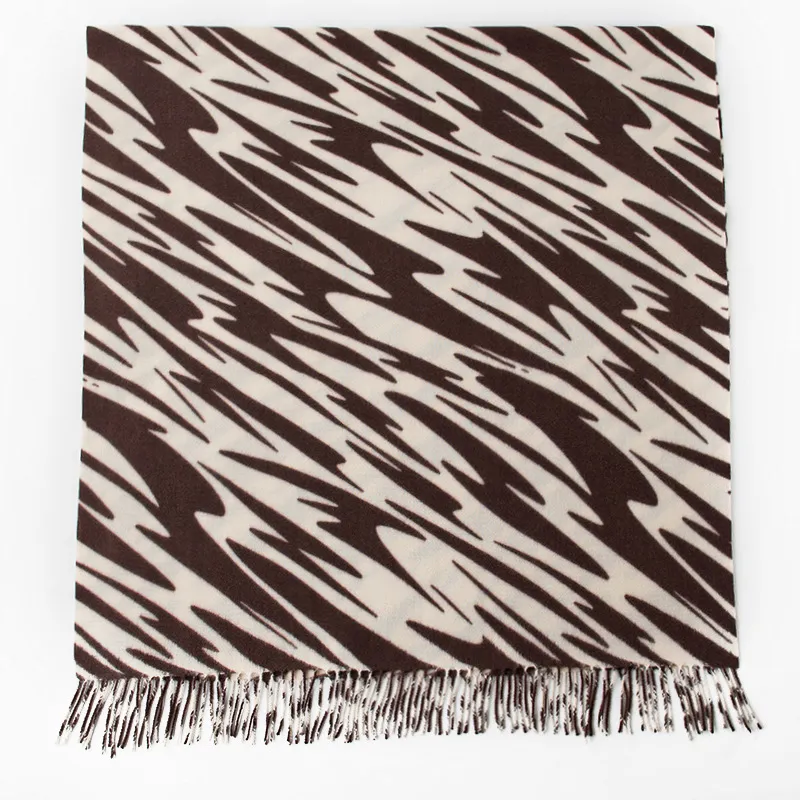 Artificial Cashmere Scarf Fashion Deep Coffee Animal Pattern Thickening - Dark Coffee Animal Pattern
