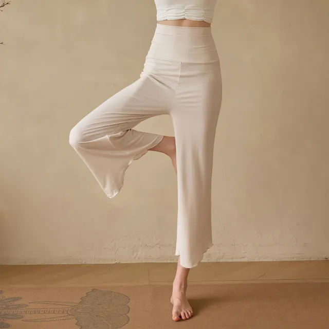 Women's Loose Cropped Solid Color Sweatpants Apricot - Shop at LoveMi