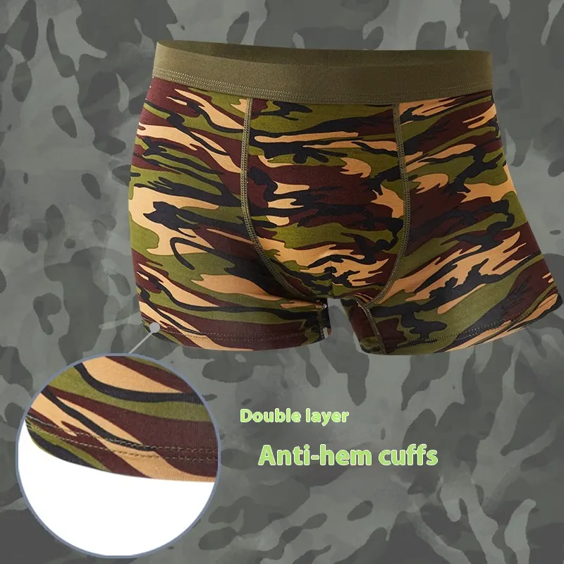 Camouflage Men's Underwear Modal Breathable Boxers Mid-waist Printed