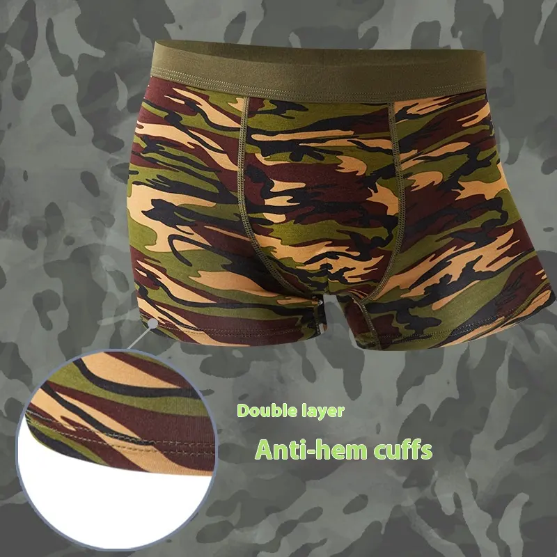Camouflage Men's Underwear Modal Breathable Boxers Mid-waist
