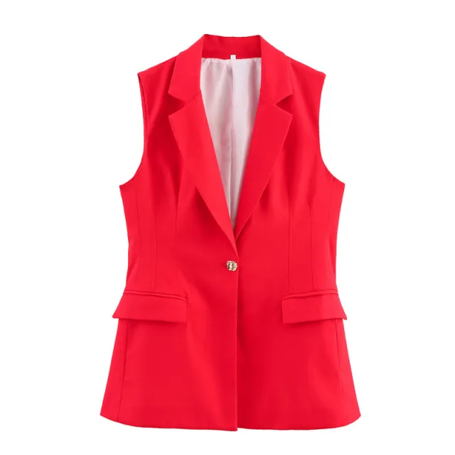 Women's Linen Blend Straight leg Pants Suit Red Top - Shop at LoveMi