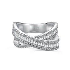 Women's S925 Sterling Silver Zircon Ring - Dy120891 S W Wh - View 1
