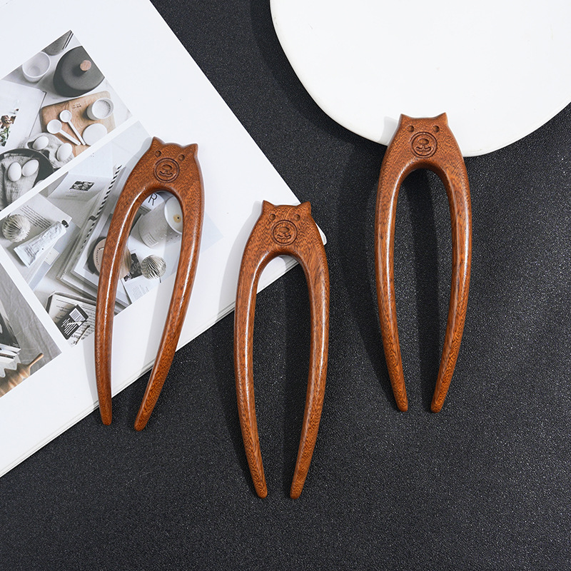 Wooden Women's Chinese Style Headdress Animal Hairpin 28