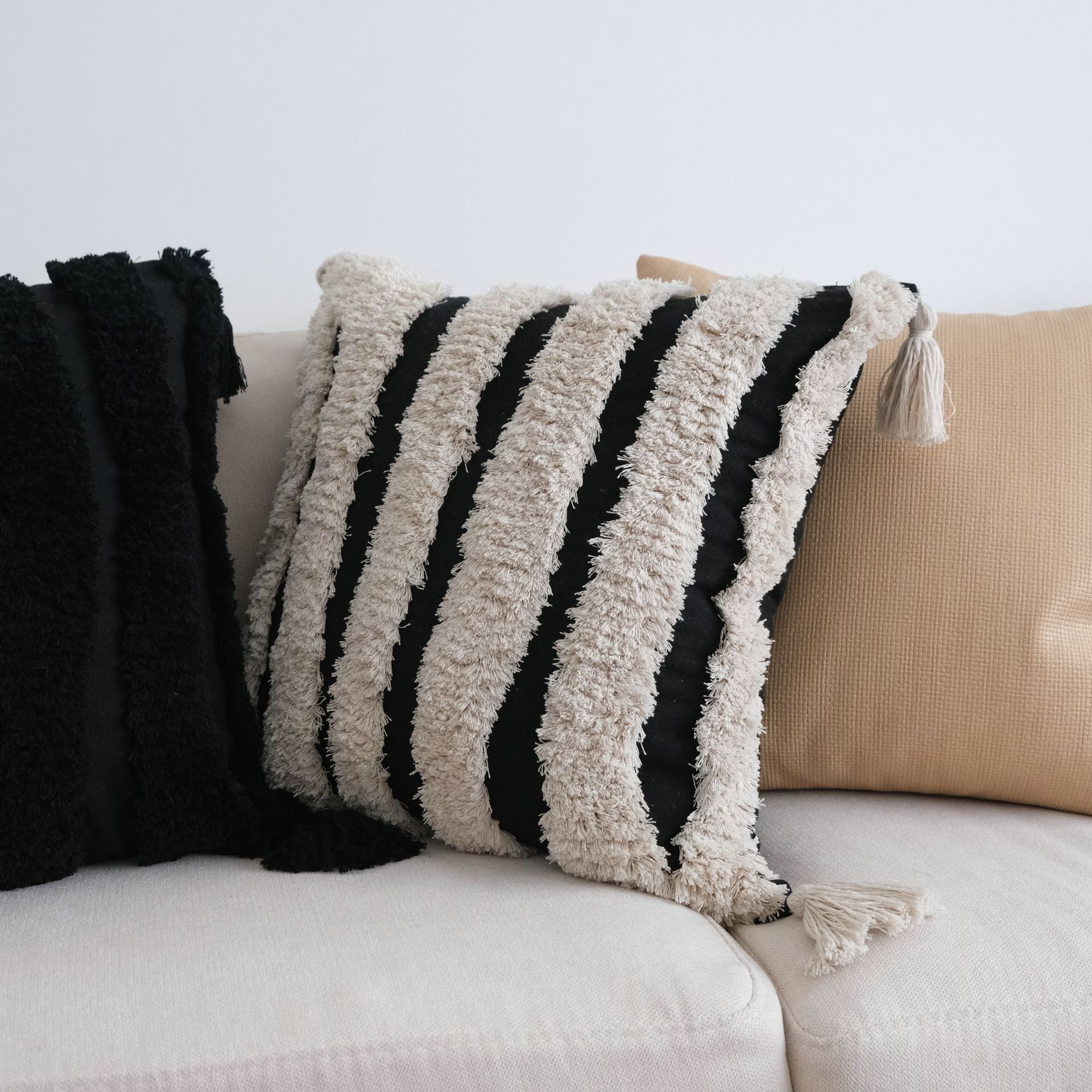 Throw Pillow Tassel Pillowcase Living Room Sofa Cushion