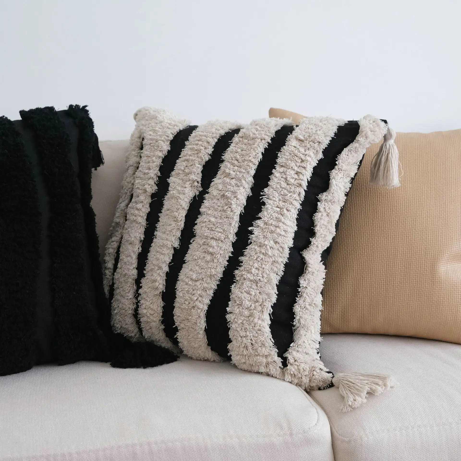Throw Pillow Tassel Pillowcase Living Room Sofa
