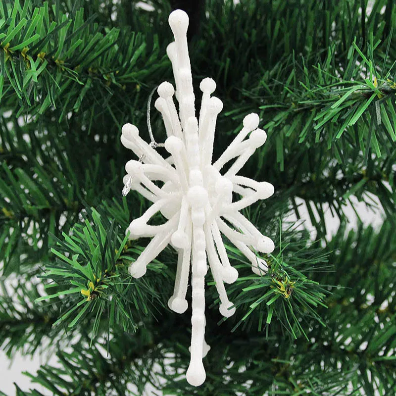 Christmas Snowflake Ornaments 3D Ice White Snowflakes Christmas DIY Crafts Hanging Pendants Xmas Tree Decorations New Year Christmas Tree Pendant – image 5