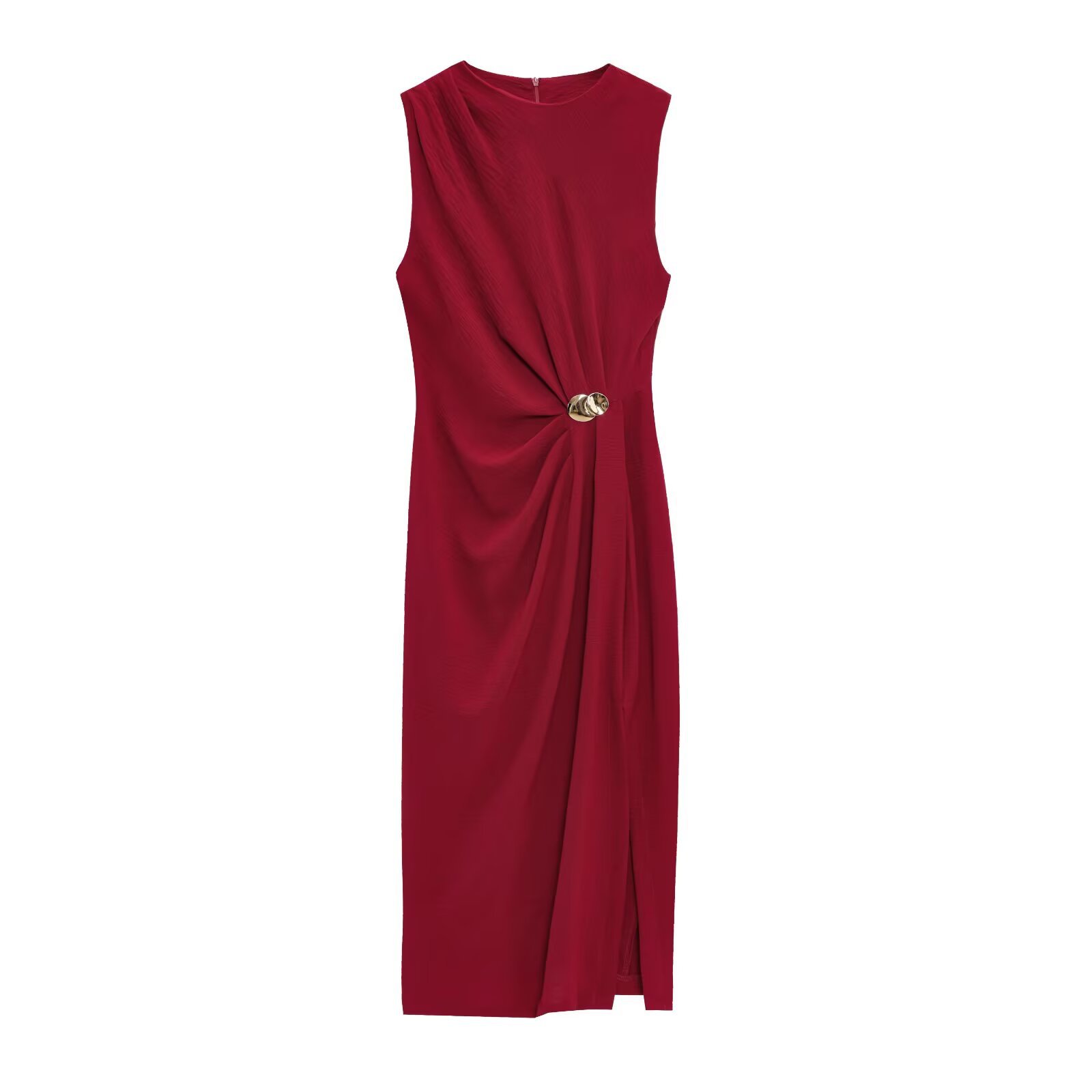 European And American Style French Minority Pleated Dress Women Red - Shop at LoveMi