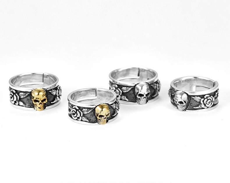 Title 4, Vintage Skull Ring Mens Fashion Personality