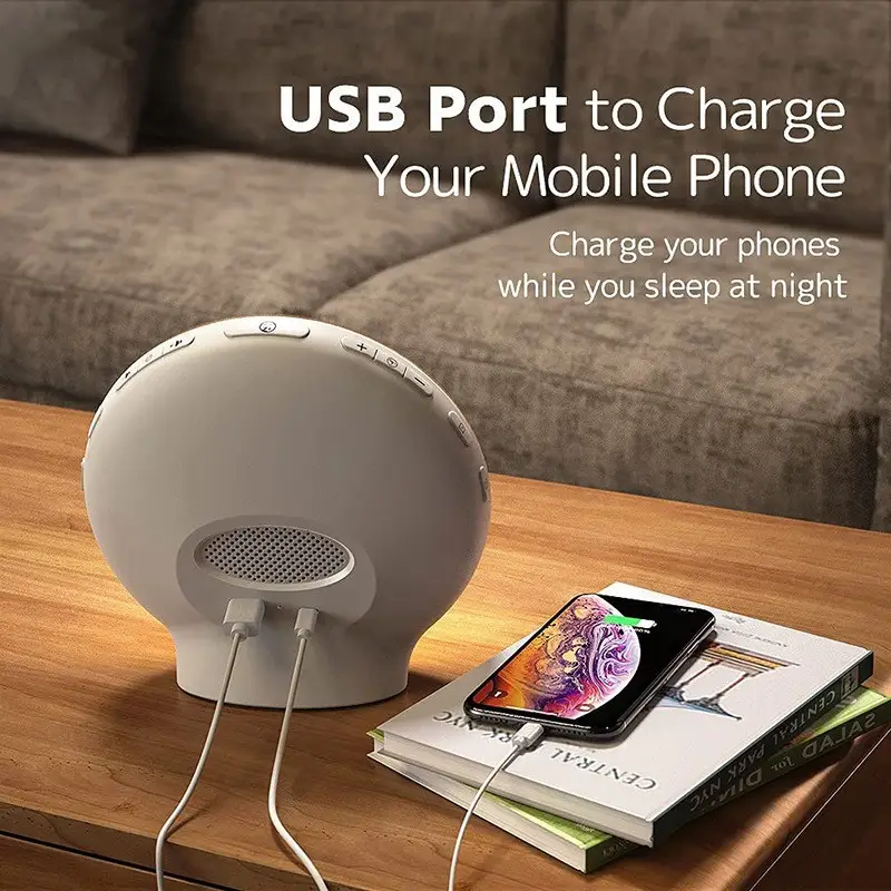 Colorful Ambient Light Bedside Lamp White Noise Children's Alarm Clock Light