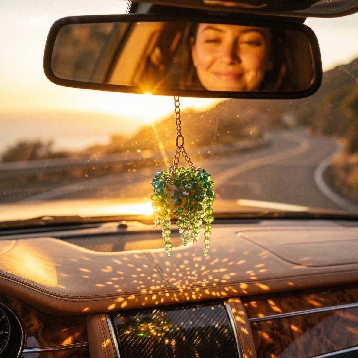 Creative Crystal Ordinary Bead-String Hanging Basket Pendant