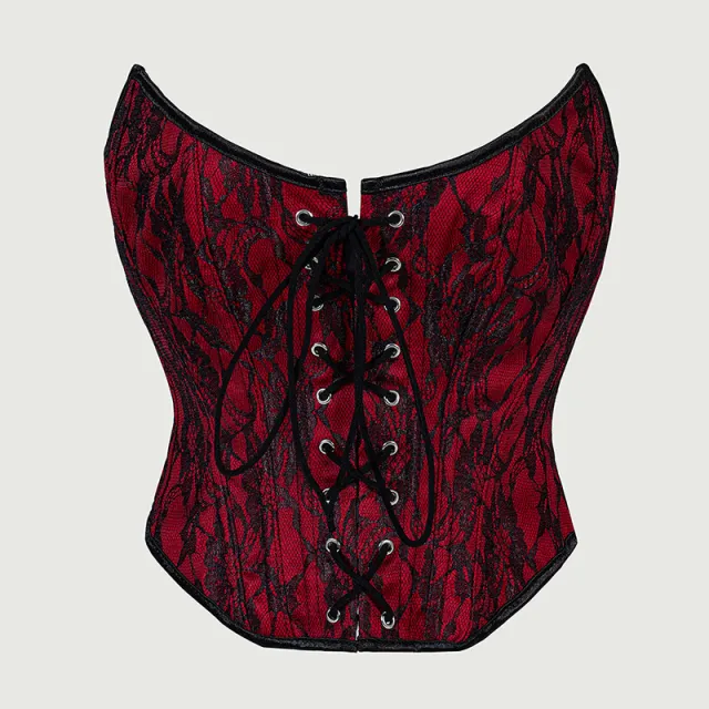 Waist cinching Corset With Tie up Belt For Tummy Control And A Snug Fit Red - Shop at LoveMi