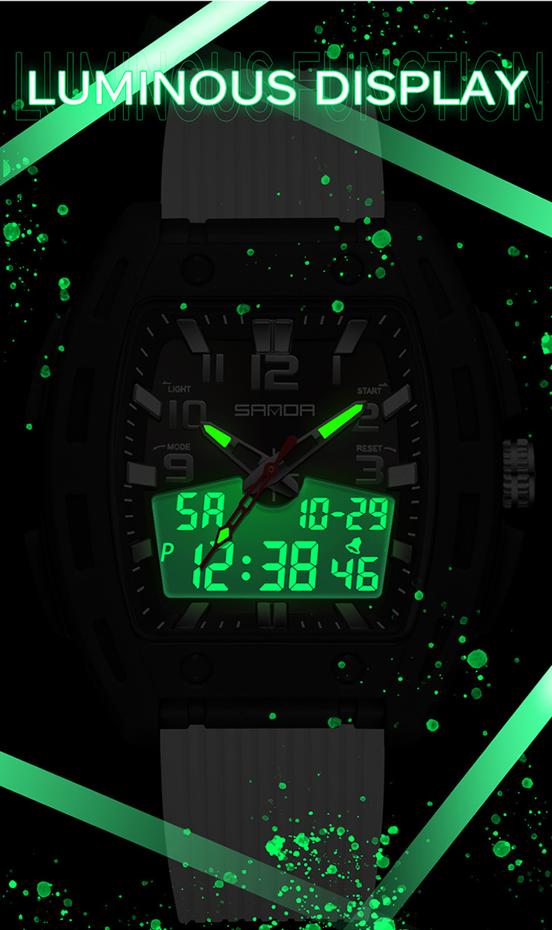 Sanda 6330 Sporty Stylish And Energetic Bucket-style Wristwatch for Men