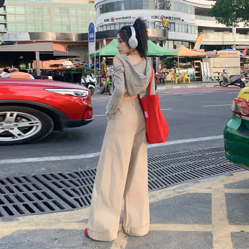 Micro Elastic Super Soft Texture Wide-legged Versatile Casual Pants