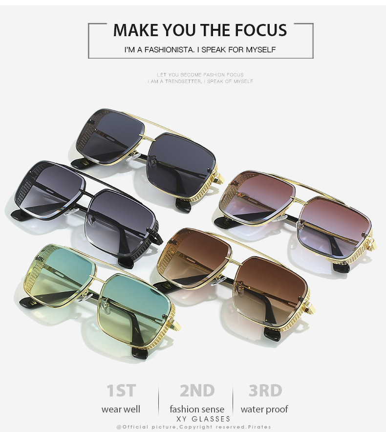 Gradient A Wire Fence Edge Retro Sunglasses - Image 11