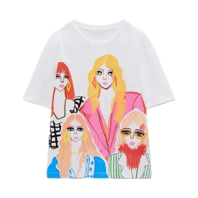 Casual Fashion Crew neck Short sleeve Top Girls 3D printed T shirt Color Tuht 1 L - Shop at LoveMi