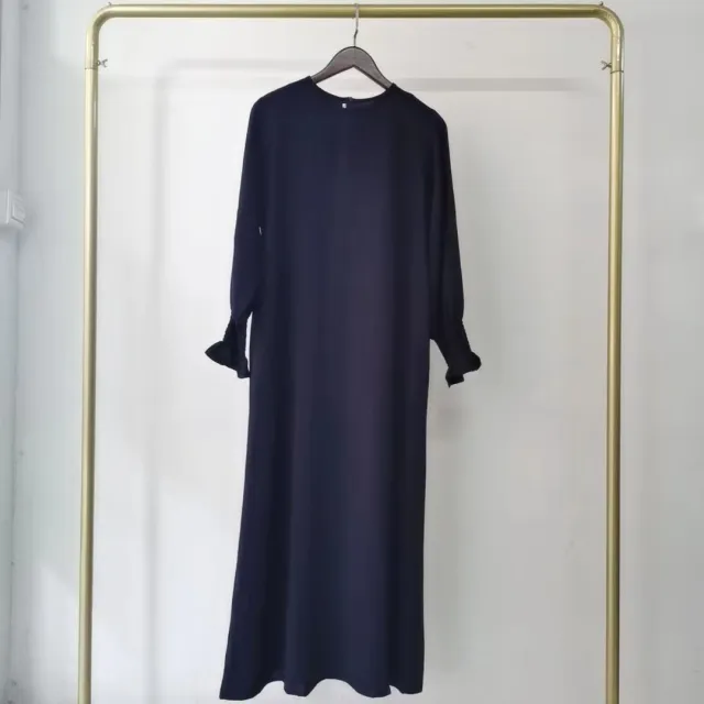 Simple Solid Color Fashion Women's Dress Dark Blue - Shop at LoveMi