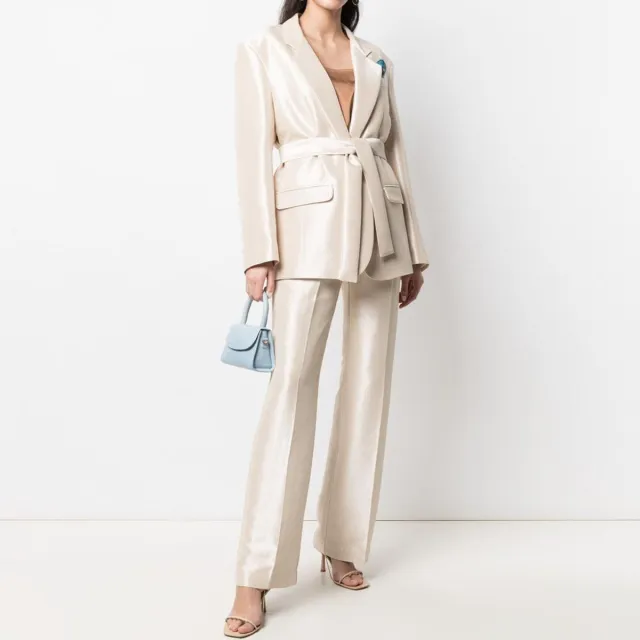 Commuting Women's Business Suit Suit Advanced Quality Fabric Elegant Outfit Suit Beige - Shop at LoveMi
