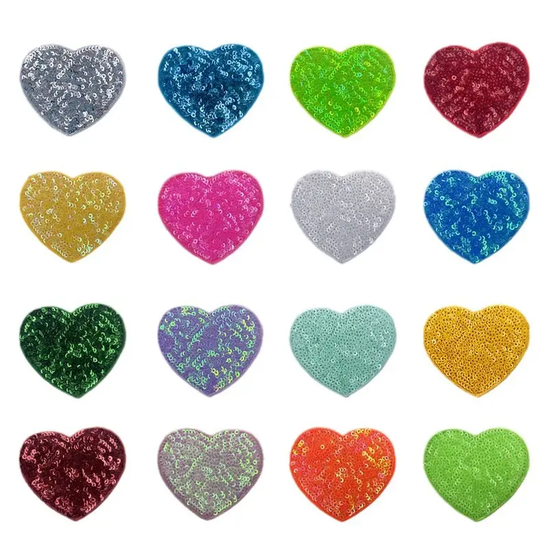 Sequin Love Embroidery Cloth Sticker Adhesive