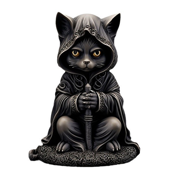 Halloween black cat resin craft ornament home decoration