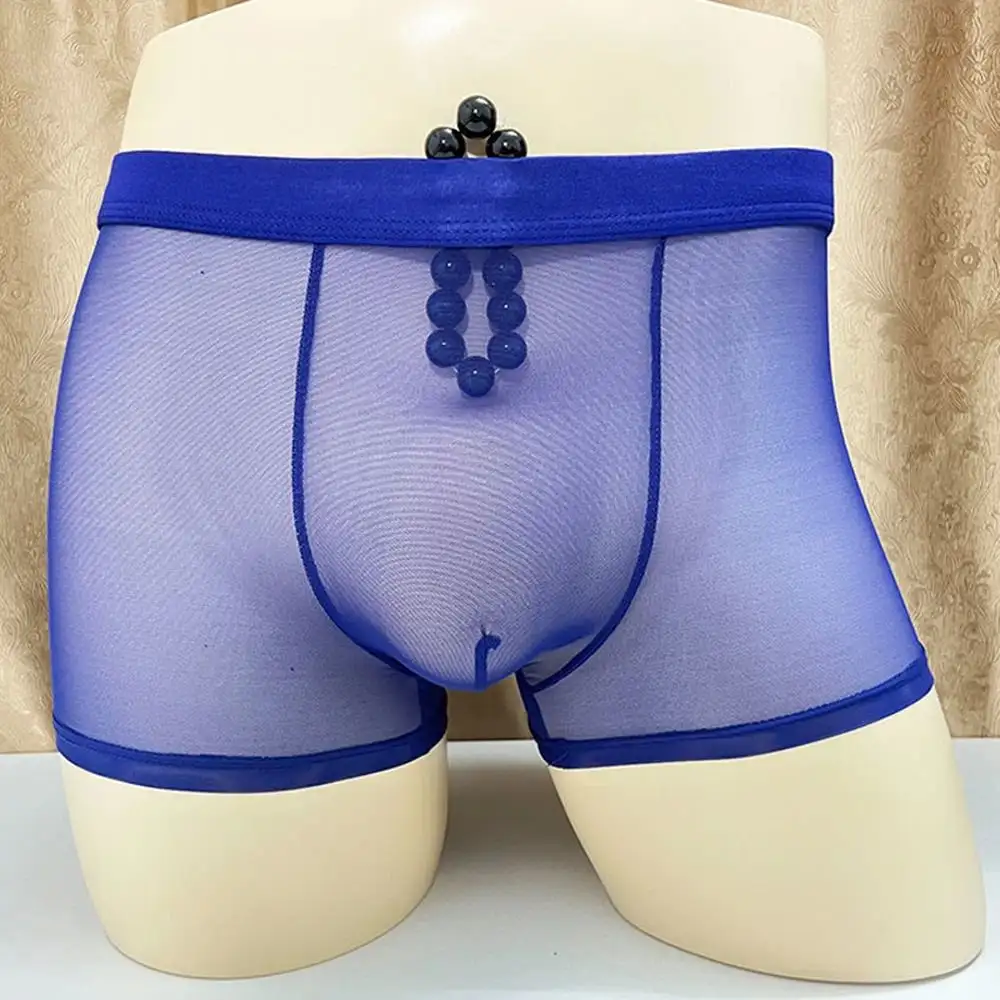Fully Transparent Male Boxer Shorts Ultra Thin PrintedSolid