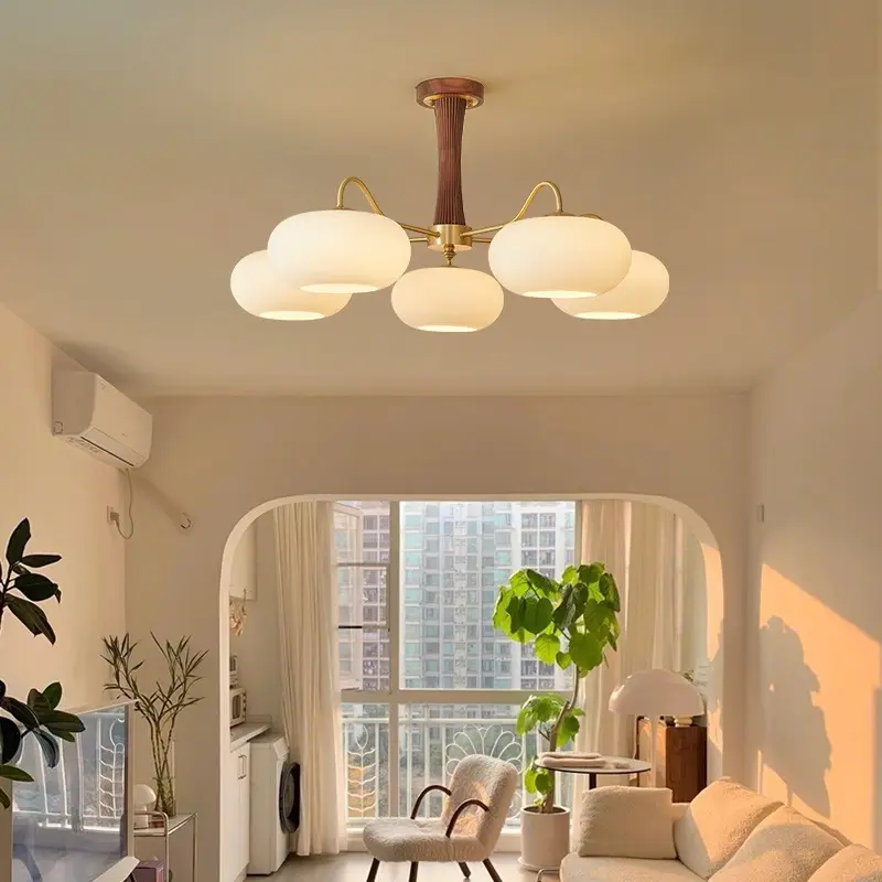 Creamy-style Walnut Retro Bedroom And Dining Room