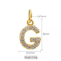 Simple Micro Inlaid Zircon English Pendant Necklace - H10314G - View 1