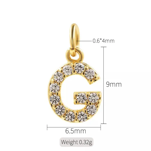 Simple Micro Inlaid Zircon English Pendant Necklace H10314G - Shop at LoveMi