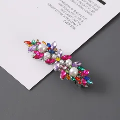 South Korea Rhinestone Bangs Side Clip - Colour Silver Bottom - View 1