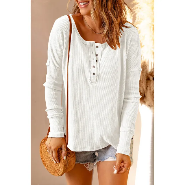 Solid Color Bottoming Shirt For Women White - Shop at LoveMi