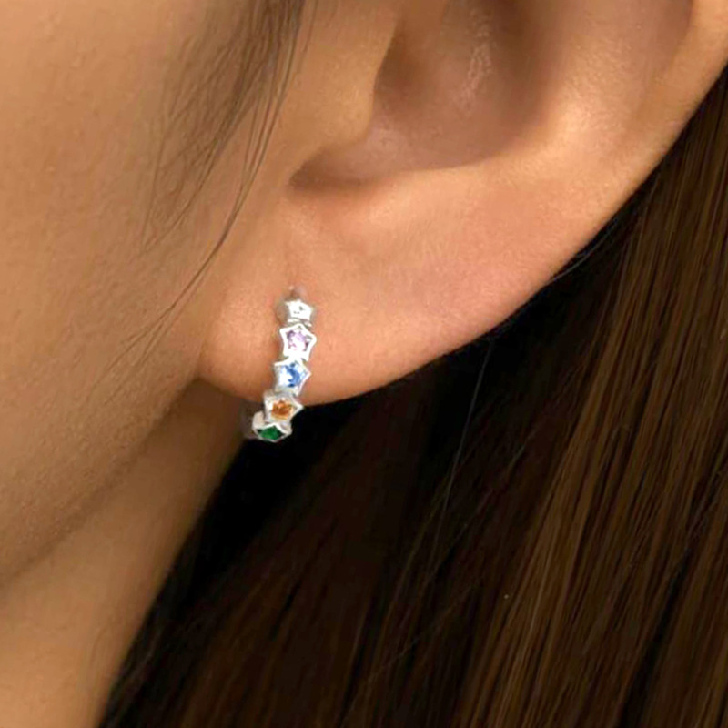 Simple Five-pointed Star Diamond Ear Ring Women's Fashion