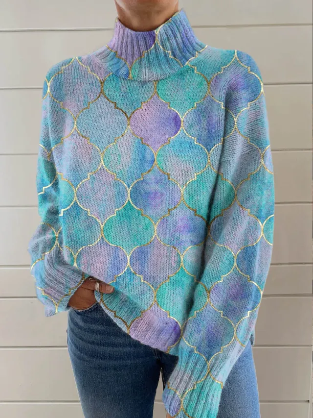 Women's Abstract Printing Casual Cardigan Sweater Style 42 - Shop at LoveMi