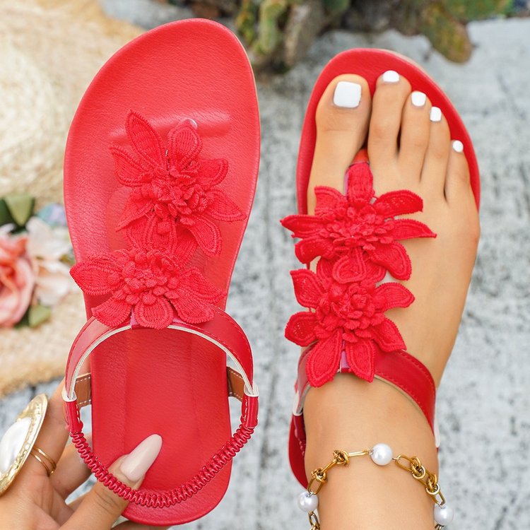 Floral Flip-Flop Sandals, picture 3 of 8