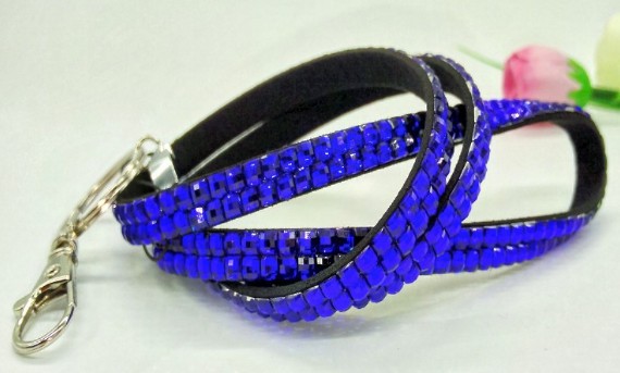 Badge Card Clamp Rhinestone Diamond Band Key Chain Diamond Lanyard