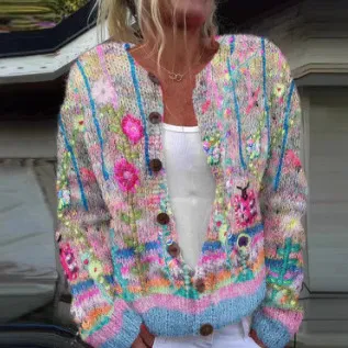 3D Digital Printing Cardigan Coat Outerwear Women E114Kkwy99 - Shop at LoveMi