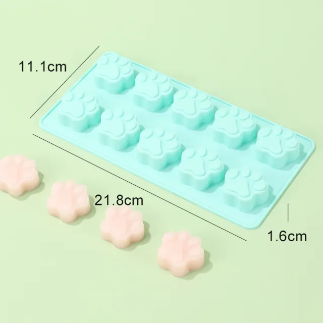 10 piece Cat's Paw Silicone Cake Mold Chocolate Biscuit Ice Tray DI Baking Mold Green Yh942 - Shop at LoveMi